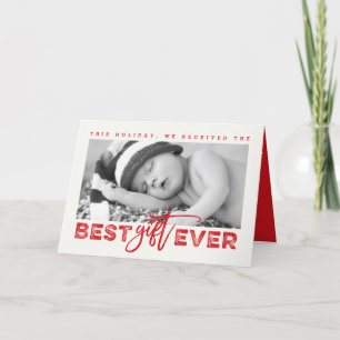 Cartes Pour Fêtes Annuelles Meilleur cadeau Ever Grunge Typographie Nouveau bé