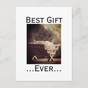 Cartes Pour Fêtes Annuelles Meilleur Cadeau Noël Bébé Jésus dans la crèche 