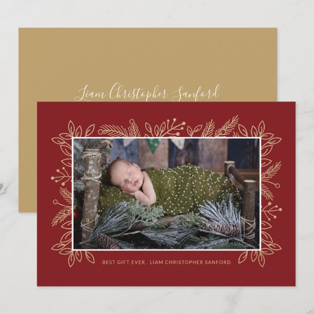 Cartes Pour Fêtes Annuelles Meilleur cadeau | Noël rouge (Devant / Derrière)