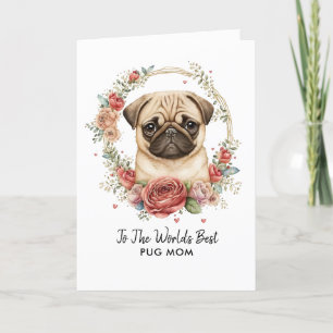Cartes Pour Fêtes Annuelles Meilleur Carlin personnalisé Chien Fête de la Mère