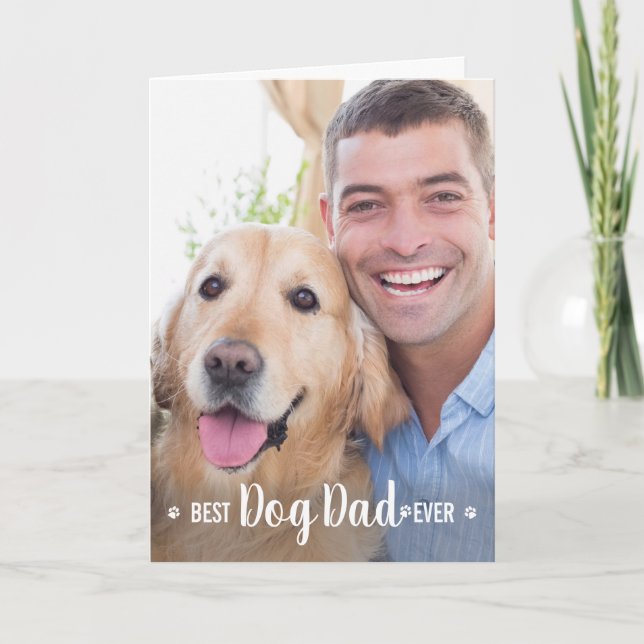 Cartes Pour Fêtes Annuelles Meilleur Chien Papa Jamais Fête des pères Personna (Devant)