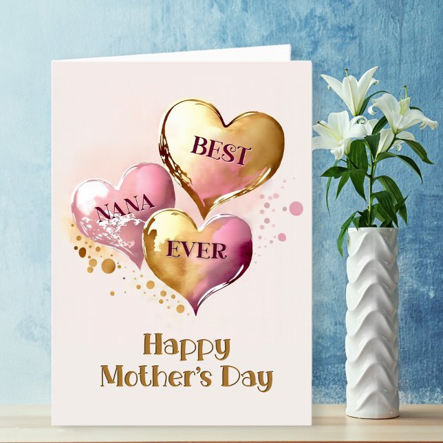 Cartes Pour Fêtes Annuelles Meilleur Coeur Nana jamais Coeur Fête des Mères (Créateur téléchargé)