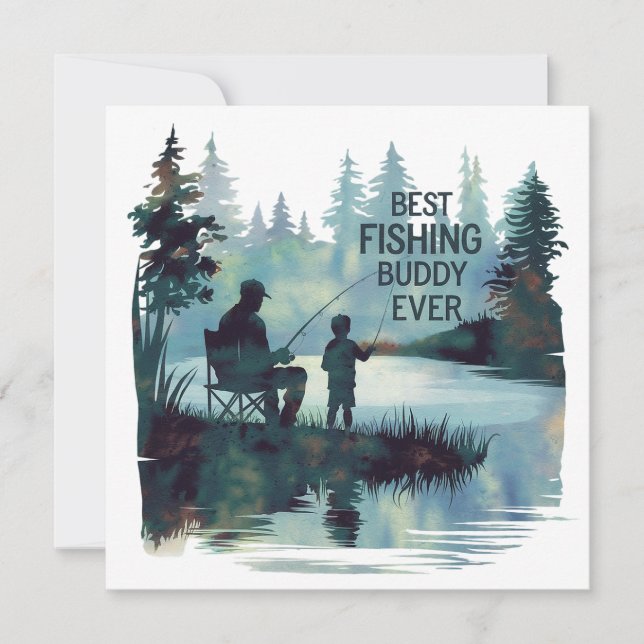 Cartes Pour Fêtes Annuelles Meilleur Compagnon de Pêche (Devant)