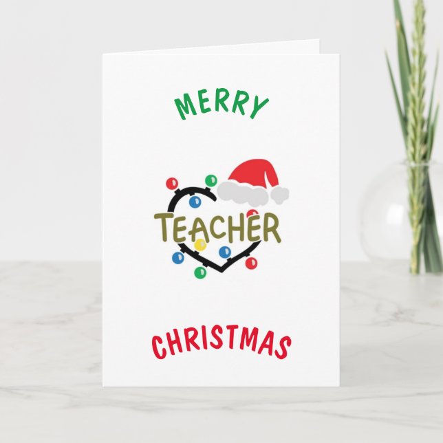 CARTES POUR FÊTES ANNUELLES *MEILLEUR ENSEIGNANT DE L'ANNÉE* À NOËL (Devant)