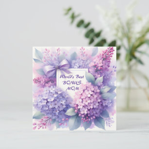 Cartes Pour Fêtes Annuelles Meilleur Jour Bonus Maman Lilac Rose Fleurs Botani