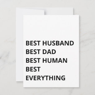 Cartes Pour Fêtes Annuelles Meilleur mari. Meilleur papa. Meilleur humain. Mei