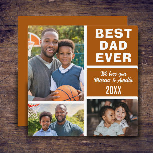Cartes Pour Fêtes Annuelles Meilleur Papa Actuel 3 Collage de Photos Fête des