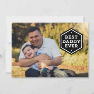 Cartes Pour Fêtes Annuelles Meilleur Papa Jamais Hexagon Superposer Photo