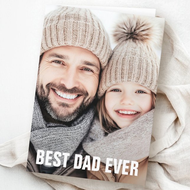 Cartes Pour Fêtes Annuelles Meilleur papa jamais photo fête des pères moderne (Best dad ever father's day photo modern holiday card)