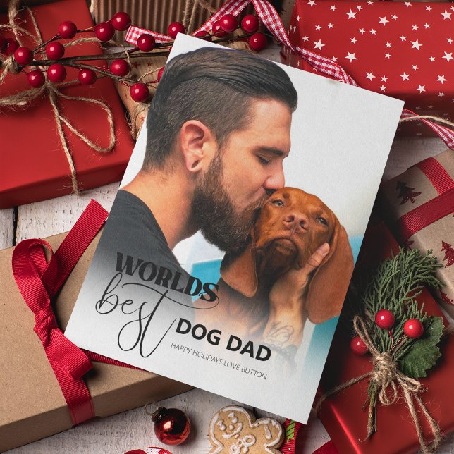 Cartes Pour Fêtes Annuelles Meilleur Papa pour son Chien du Monde (Créateur téléchargé)