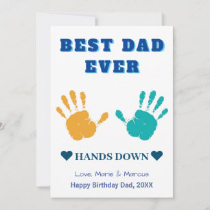 Cartes Pour Fêtes Annuelles Meilleur Père Jamais Mains Bas Anniversaire
