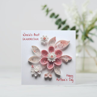 Cartes Pour Fêtes Annuelles Meilleure grande mère simple de la fleur de quille