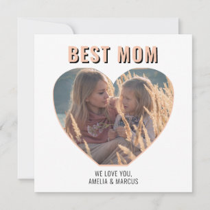 Cartes Pour Fêtes Annuelles Meilleure Maman Cœur Mignon Photo Fête des Mères