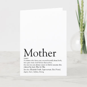 Cartes Pour Fêtes Annuelles Meilleure Maman du Monde, Maman, Définition de Mèr