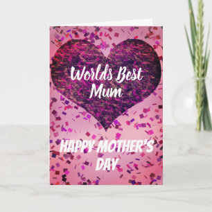 Cartes Pour Fêtes Annuelles Meilleure Maman du Monde Rose Fête des Mères