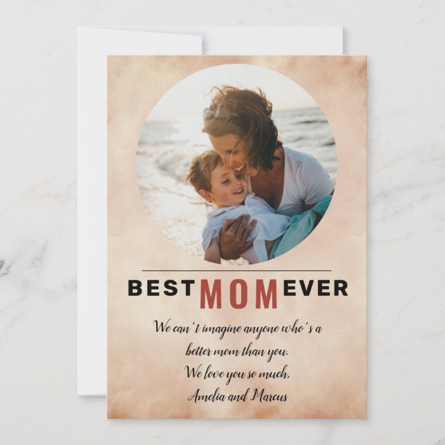 Cartes Pour Fêtes Annuelles Meilleure maman Ever aquarelle Mère`Jour Photo (Devant)
