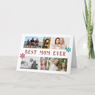 Cartes Pour Fêtes Annuelles Meilleure Maman Fleur 6 Collage de Photos Fête des