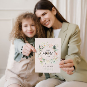 Cartes Pour Fêtes Annuelles Meilleure maman Fleur toujours colorée Wreath