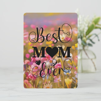 Cartes Pour Fêtes Annuelles Meilleure Maman Jamais Champ de Fleurs Sauvages Ro