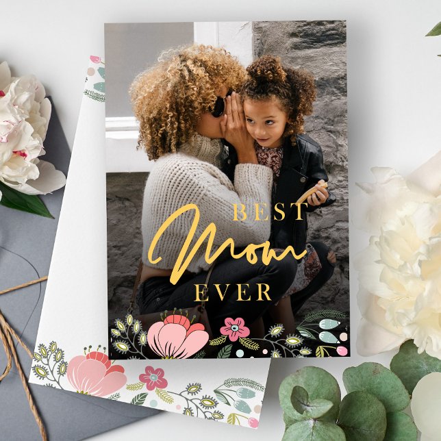 Cartes Pour Fêtes Annuelles Meilleure maman jamais photo personnalisée Fête de (Créateur téléchargé)
