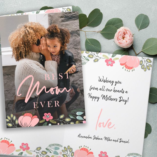 Cartes Pour Fêtes Annuelles Meilleure maman jamais photo personnalisée Fête de (Créateur téléchargé)