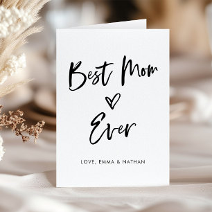 Cartes Pour Fêtes Annuelles Meilleure maman jamais Script Décontracté simple