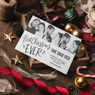 Cartes Pour Fêtes Annuelles Meilleure photo de fiançailles de Noël pour toujou