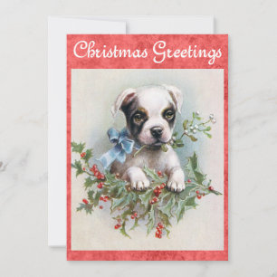 Cartes Pour Fêtes Annuelles Meilleures salutations de Noël de chien Vintage