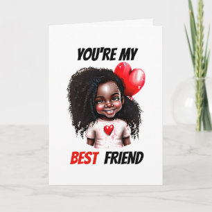 Cartes Pour Fêtes Annuelles Meilleurs amis Valentine's souhaits afro-américain