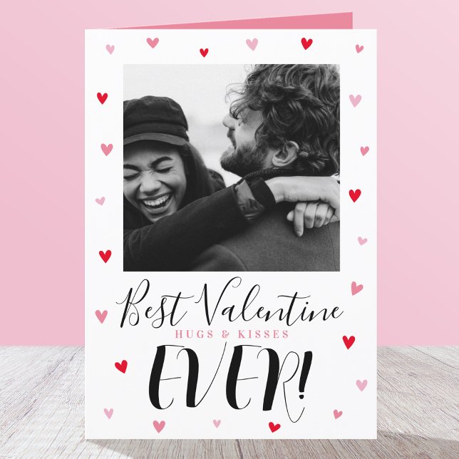 Cartes Pour Fêtes Annuelles Meilleurs baisers Valentine jamais aimer rose (Créateur téléchargé)