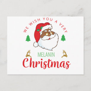 Cartes Pour Fêtes Annuelles Melanin Noël afrocentré Père Noël