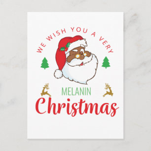 Cartes Pour Fêtes Annuelles Melanin Noël afrocentré Père Noël