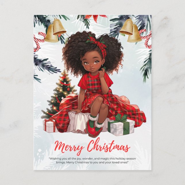 Cartes Pour Fêtes Annuelles Melanin Noël Black Girl Magic Xmas Magic Fun (Devant)