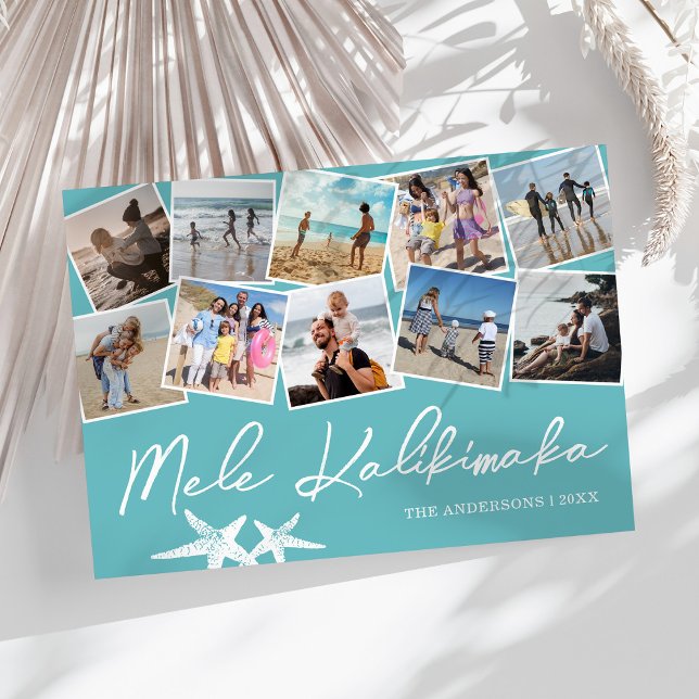 Cartes Pour Fêtes Annuelles Mele Kalikimaka 10 Photo Collage (Créateur téléchargé)