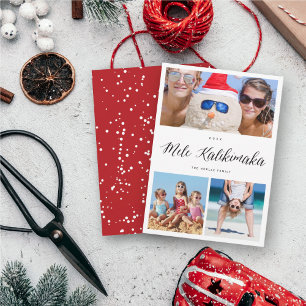 Cartes Pour Fêtes Annuelles Mele Kalikimaka 3 Photo Collage Simple Noël