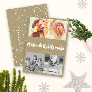 Cartes Pour Fêtes Annuelles Mele Kalikimaka Brosse Noël 3 Photo Collage