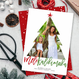 Cartes Pour Fêtes Annuelles Mele Kalikimaka Brush Christmas Tree Cutout Photo