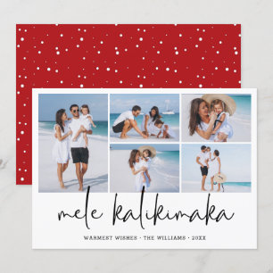 Cartes Pour Fêtes Annuelles Mele Kalikimaka Collage Photo Moderne Hawaïen