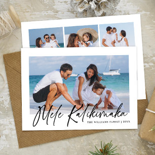 Cartes Pour Fêtes Annuelles Mele Kalikimaka Collage Photo Moderne Hawaïen