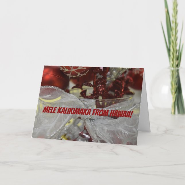 Cartes Pour Fêtes Annuelles Mele Kalikimaka d'Hawaii (Devant)