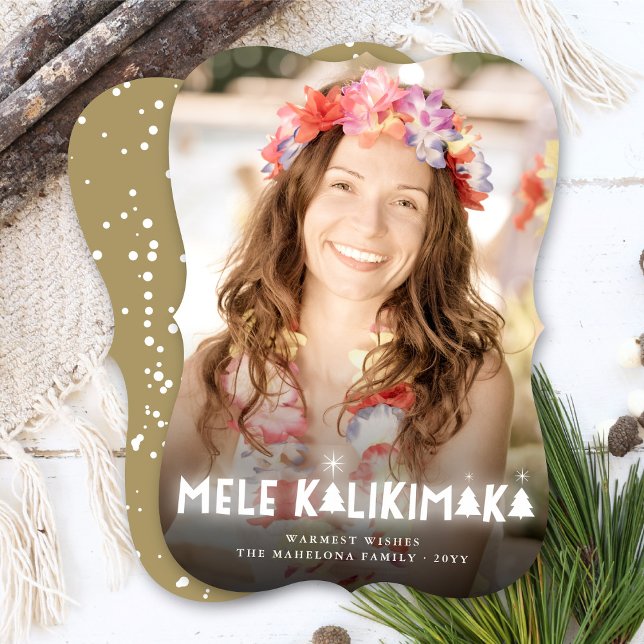 Cartes Pour Fêtes Annuelles Mele Kalikimaka Étoiles Lumineuses Photo de Noël m (Créateur téléchargé)