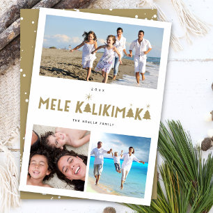Cartes Pour Fêtes Annuelles Mele Kalikimaka Glow 3 Photo Collage Noël