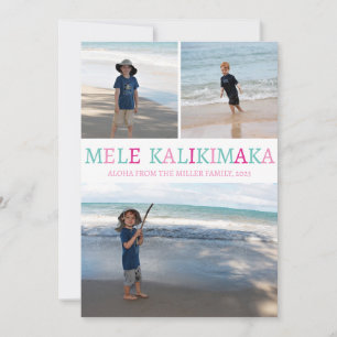 Cartes Pour Fêtes Annuelles Mele Kalikimaka Hawaiian Christmas Photo Collage