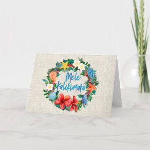 Cartes Pour Fêtes Annuelles Mele Kalikimaka Hawaiian Christmas Wreath