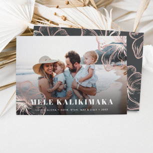 Cartes Pour Fêtes Annuelles Mele Kalikimaka   Hawaiian Floral Photo