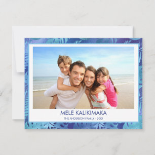 CARTES POUR FÊTES ANNUELLES MELE KALIKIMAKA HAWAIIAN TROPICAL BLUE PHOTO