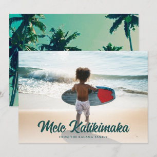 Cartes Pour Fêtes Annuelles Mele Kalikimaka Palm Trees de style moderne Retour