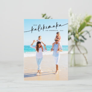 Cartes Pour Fêtes Annuelles Mele Kalikimaka Photo Lettrée à la main