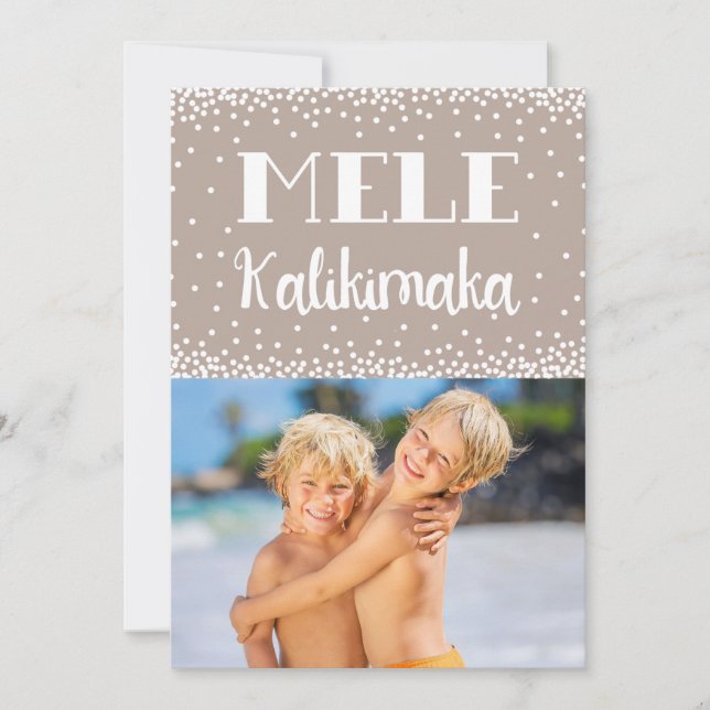 Cartes Pour Fêtes Annuelles Mele Kalikimaka Photo moderne Tan Christmas (Devant)