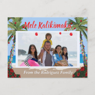 Cartes Pour Fêtes Annuelles Mele Kalikimaka Plage Hawaïenne Photo Personnalisé